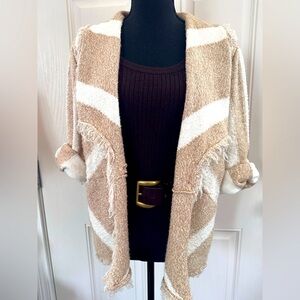 Chico’s Cozy Tan and White Women's Sweater, Chico’s size 2